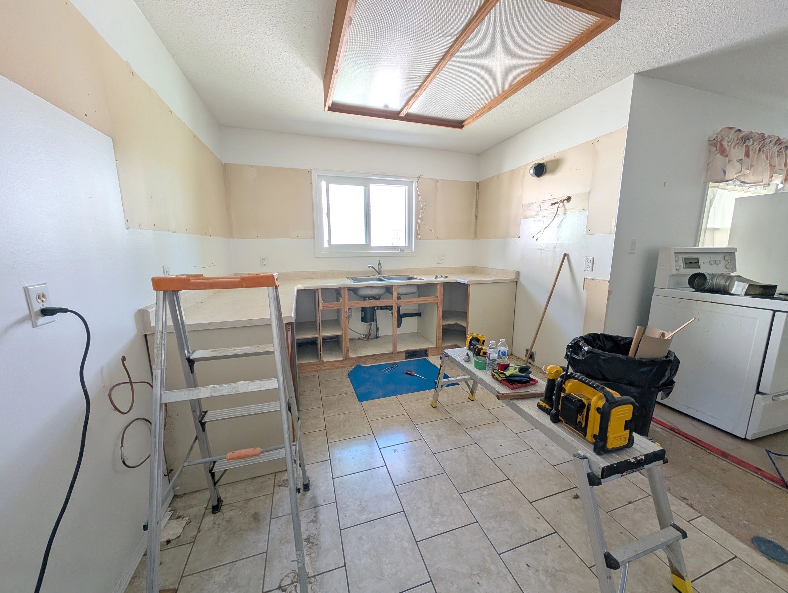 Kitchen demolition during renovation project